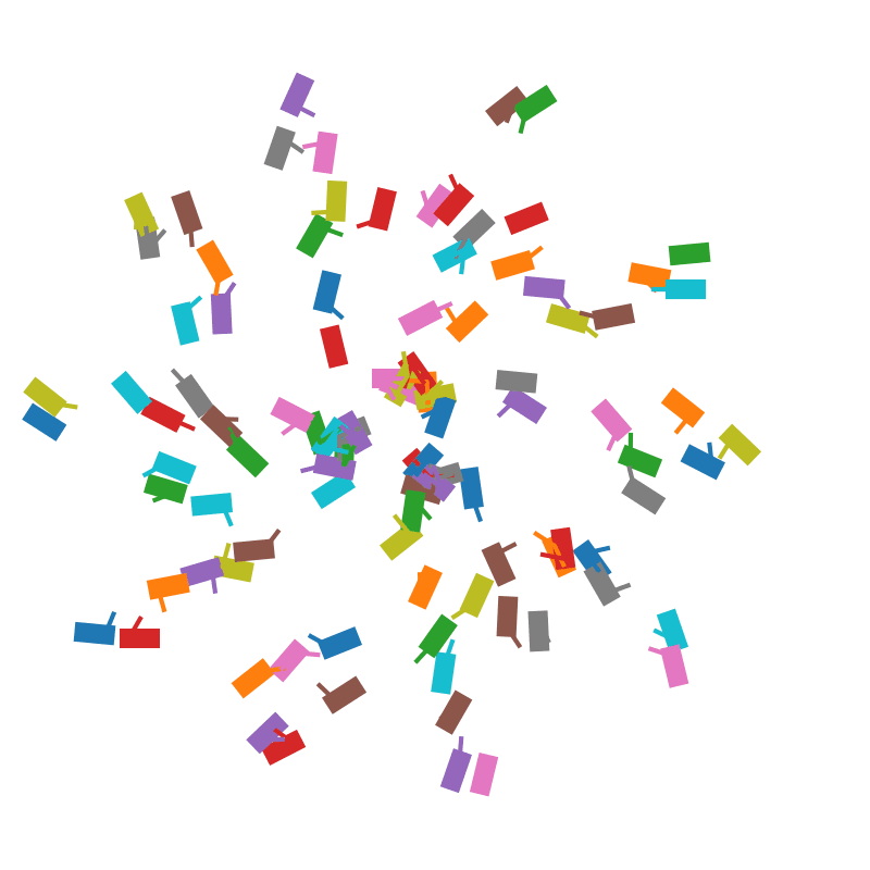 plot of multiple lines from output of f(t) for random curve with random line widths